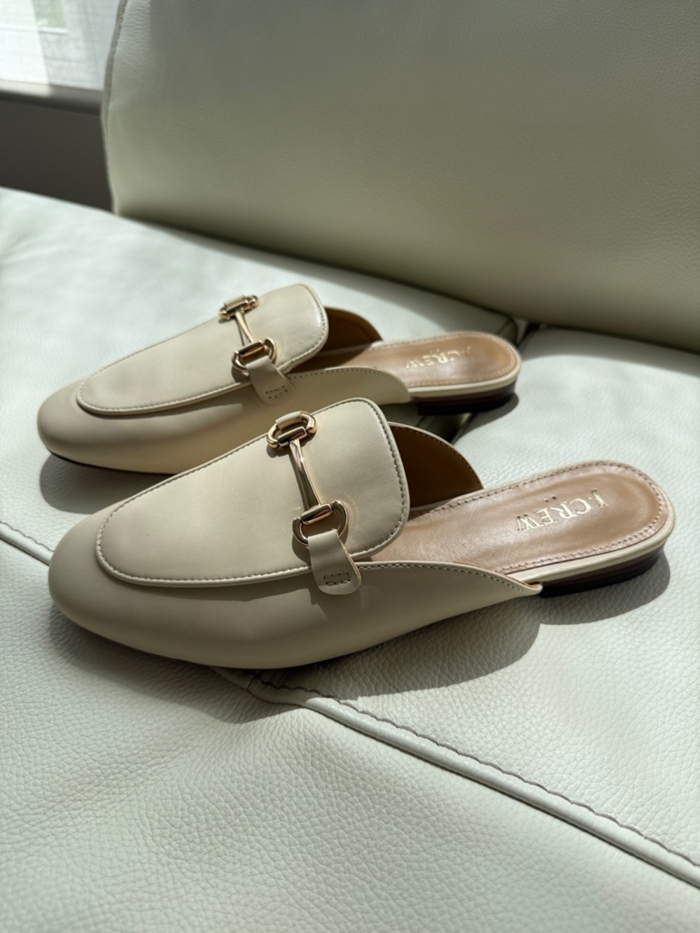 J. Crew Cream Flat Backless Mules - Picture 4 of 12